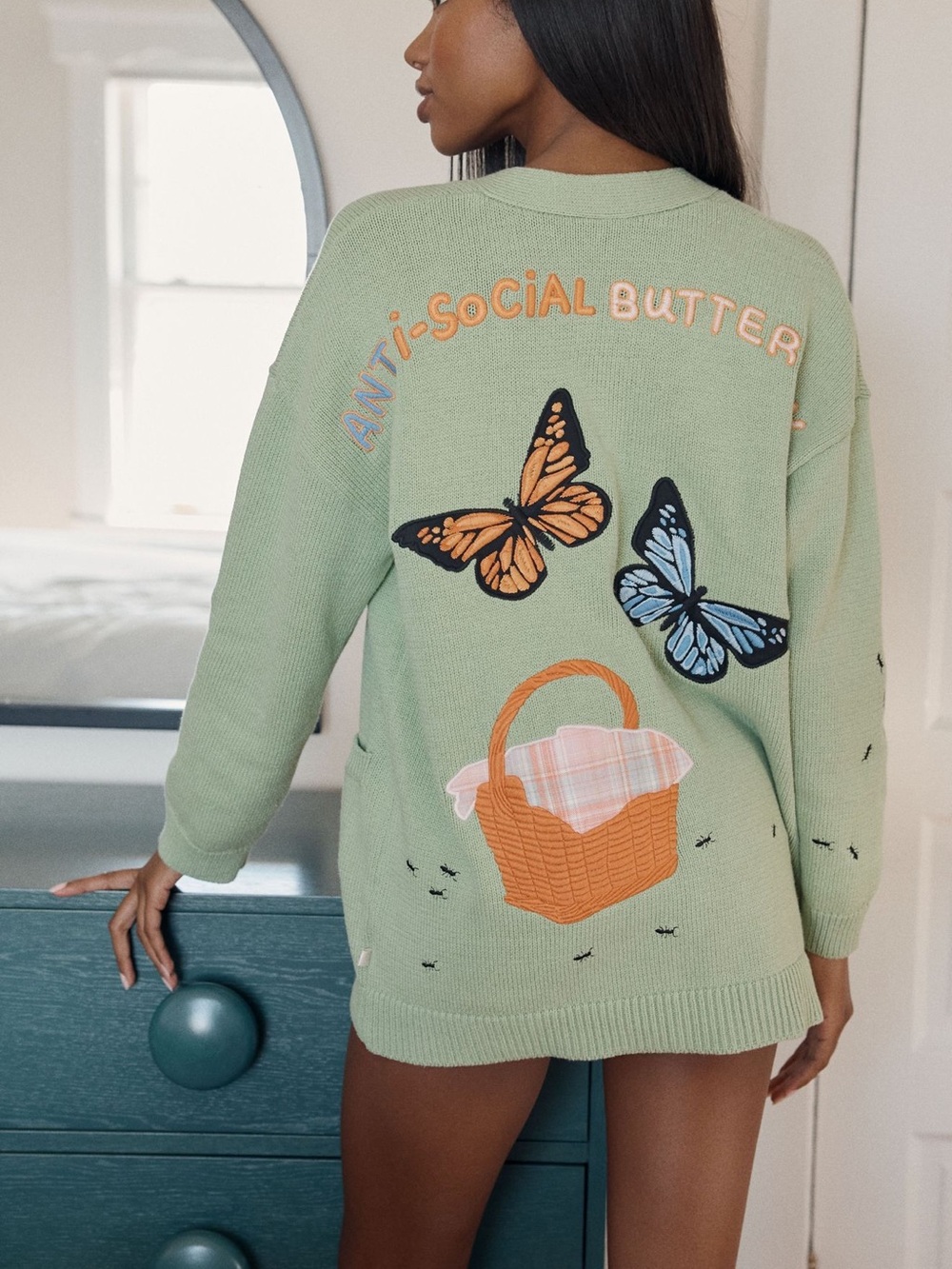 Anthropologie Lyrebird Picnic Friends Embroidered Cardi